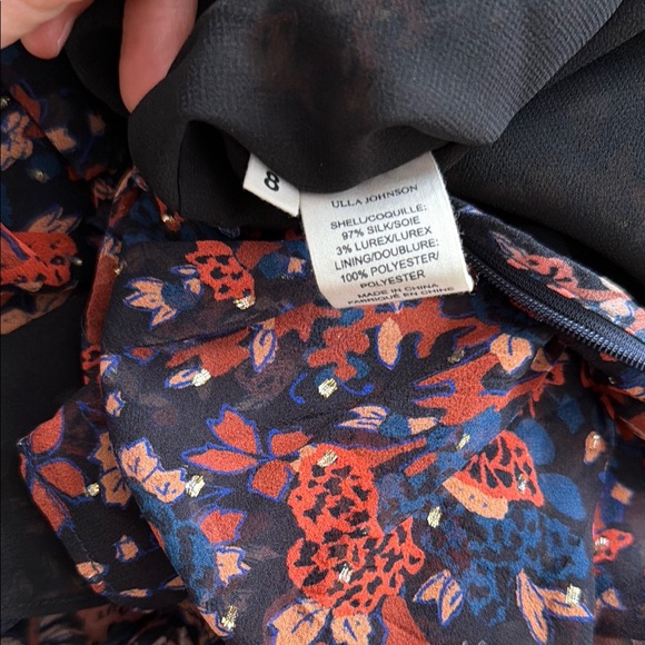 Ulla Johnson Floral Long Sleeve Dress - Navy and Red - Picture 7 of 8